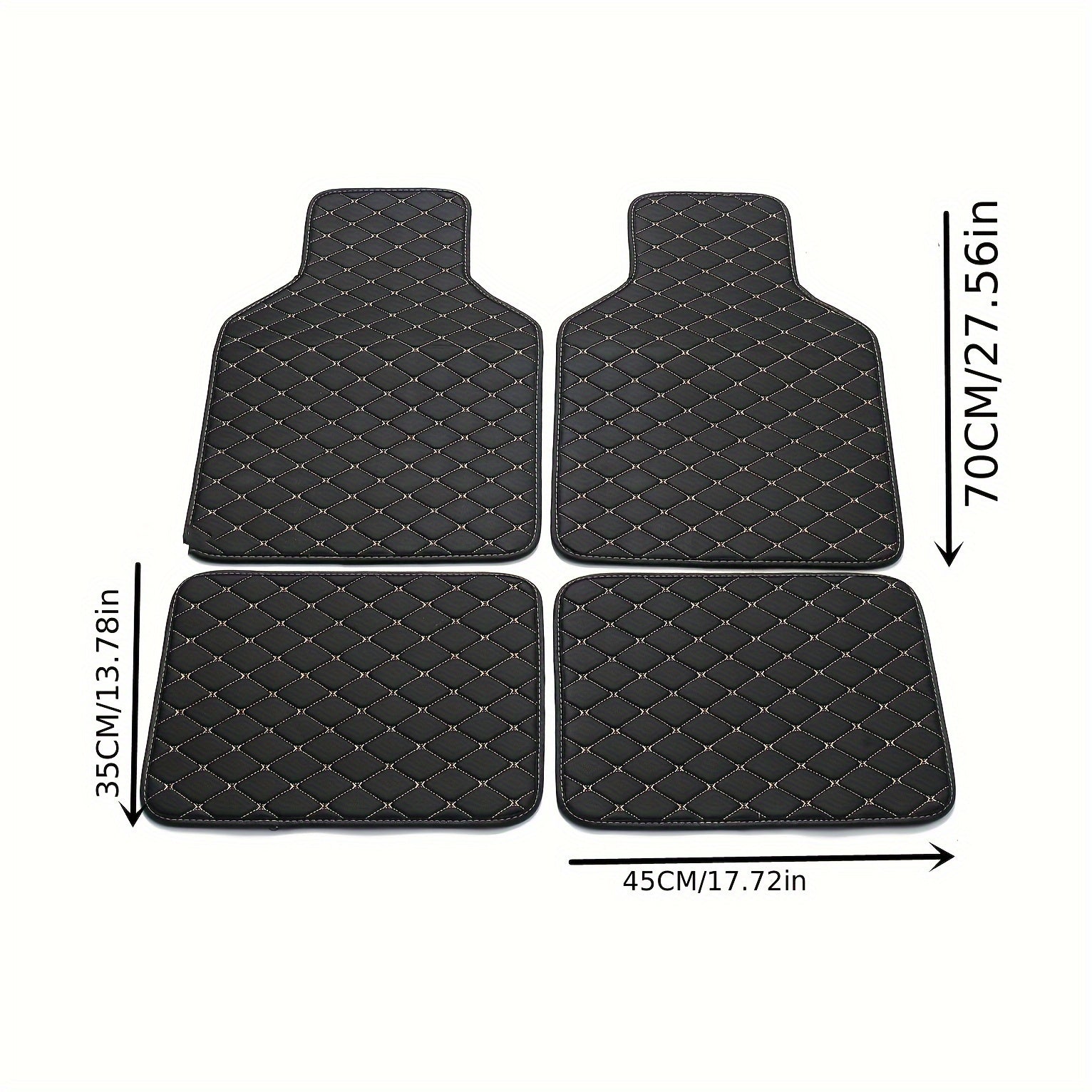 4pcs Car Floor Mats Universal Waterproof Front Rear Full Set Auto Rugs Car Carpet Accessories Interior