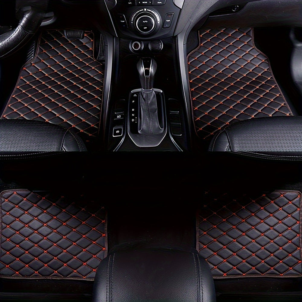 4pcs Car Floor Mats Universal Waterproof Front Rear Full Set Auto Rugs Car Carpet Accessories Interior