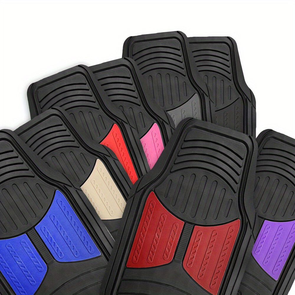 3pcs set 2 Tone Floor Mats for Car SUV Van Universal Fitment 8 Colors