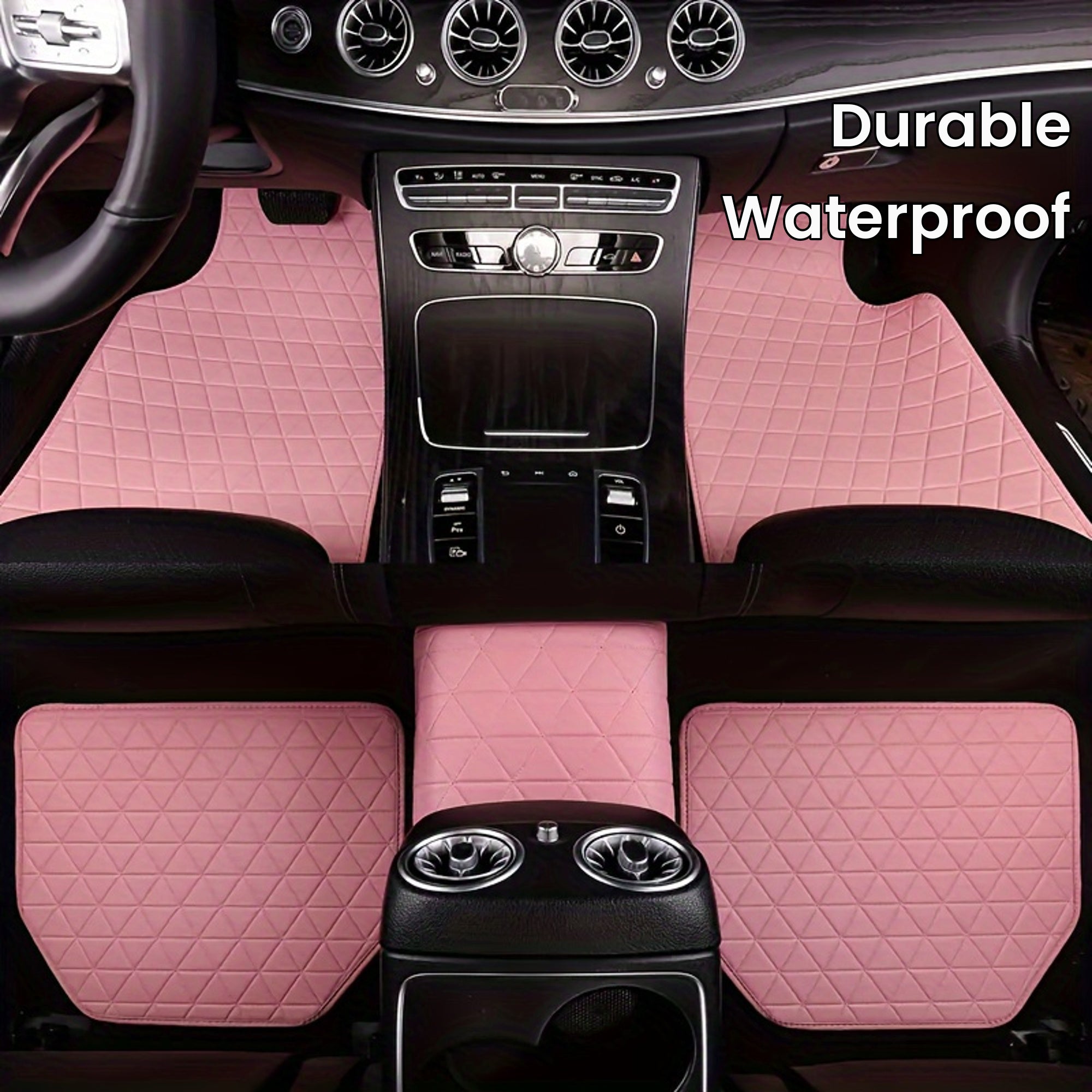 5-Piece Waterproof PU Leather Car Floor Mats Set - Durable, Stylish Simple Design for Men & Women - All-Weather Protection, Easy Clean, Enhance Car Interior Decor