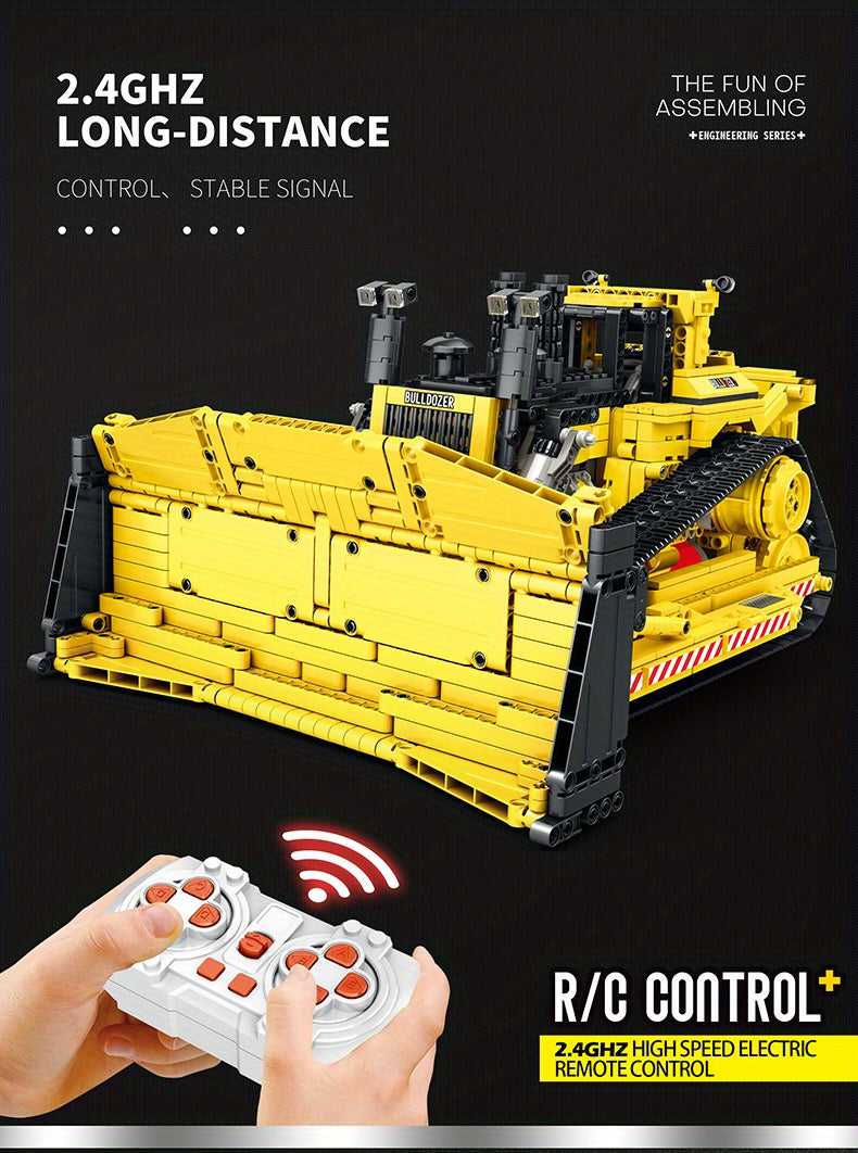 Reobrix 1988pcs Busy Construction Vehicle Blocks, Engineering Vehicle Building Block Assembly Model DIY Puzzle Assembling Building Blocks, Cool And Fun Vehicle Building Block Model Toys