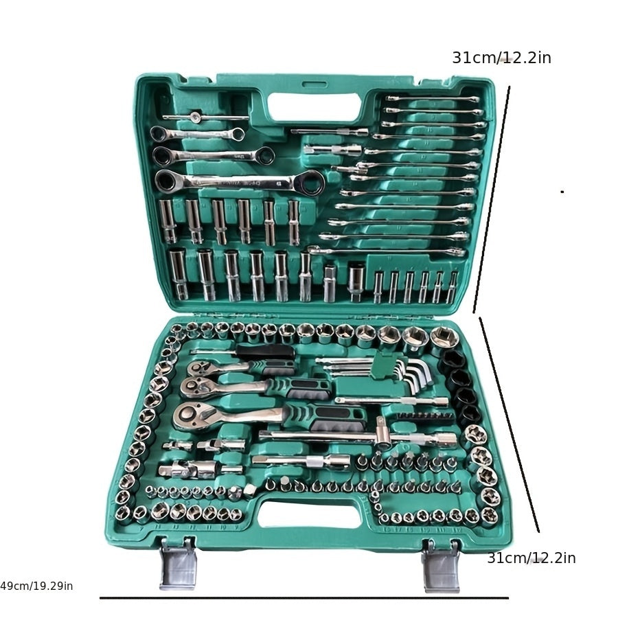 131/46PCS High Quality Toolbox, New High Quality Precision Maintenance Kit, Suitable For Automobile Maintenance, Home Furniture Maintenance, Daily Life Maintenance And Other Environment Maintenance Work.