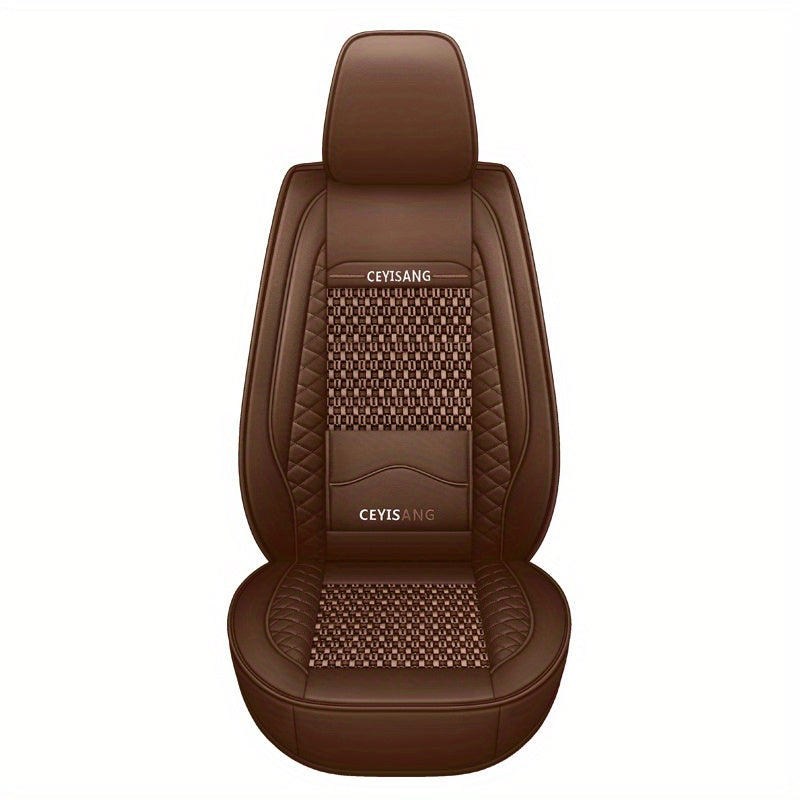 Universal Motors Car Seat Cover Ice Silk PU Leather Waist Cushion Anti Slip And Breathable 1Pcs Durable InteriorAuto Accessories