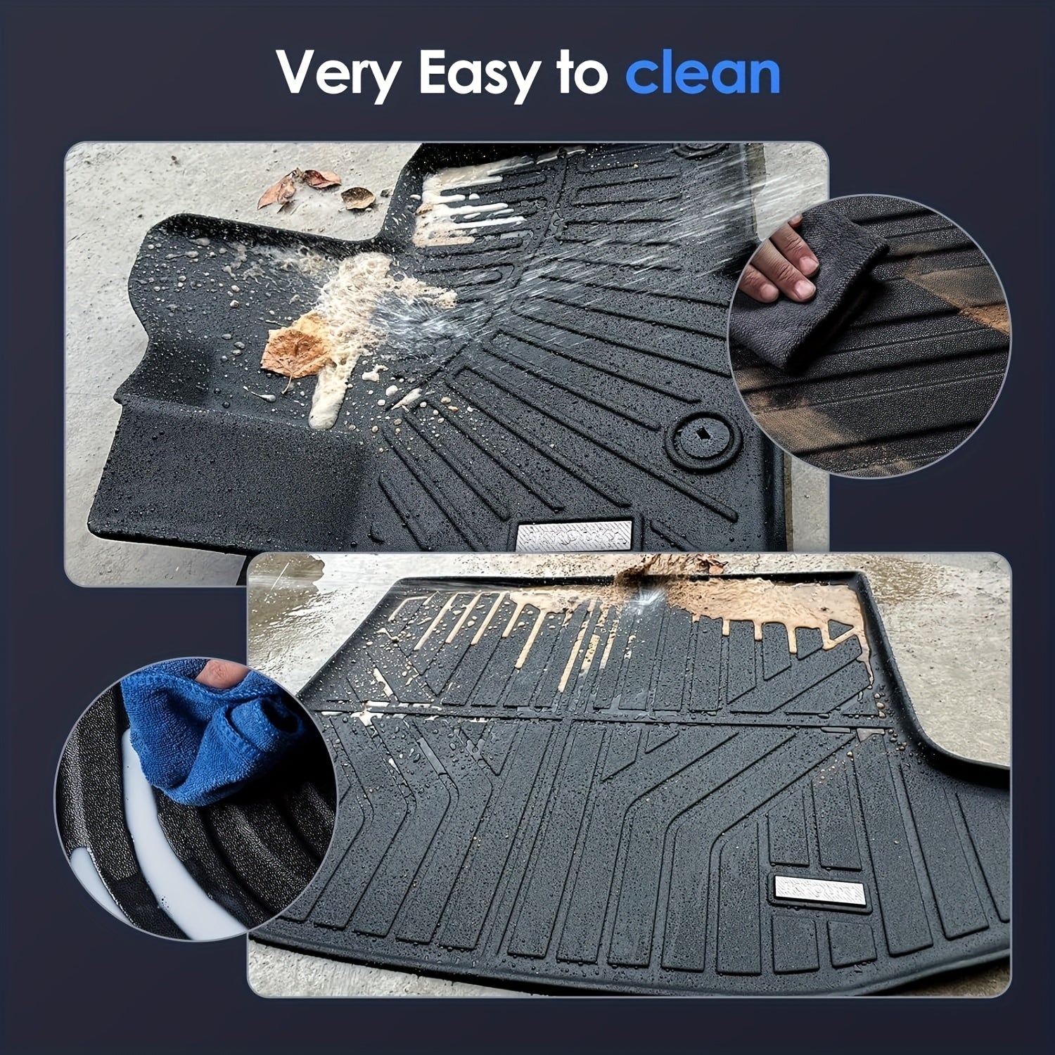 Floor Mats & Big Cargo Liners Compatible for KIA EV9 2024. All Weather 3 Rows Anti- Slip TPE Mat- Black. (6- Seats), Vehicle Floor Protection, Cargo Area Cover, Customfit Liner, Durable Floor Covering, Easyclean Mats, High Qu