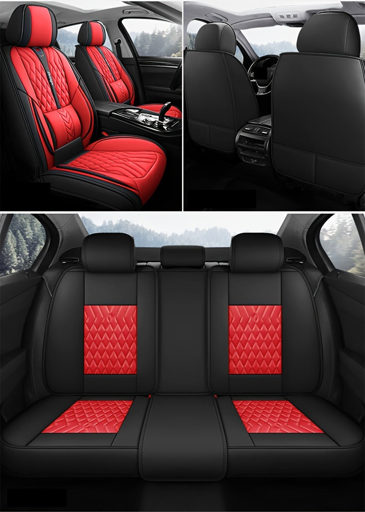 Luxurious And Stylish Five-seater Car Seat Covers Made Of Durable PU Leather, Suitable For All Seasons, Providing Full Cover For The Seats.