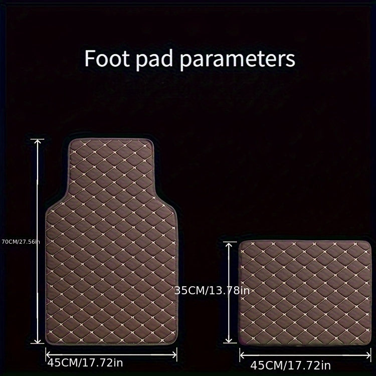 Universal Fit 4-Piece Car Floor Mats Set - Durable PVC Leather Embroidered Vehicle Foot Pads, Waterproof and Wear-Resistant Auto Floor Liners