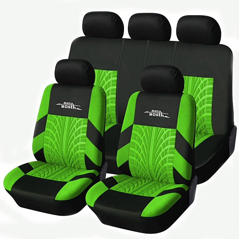 Fashion Tire Track Detail Style Universal Car Seat Covers Fits Most Brand Vehicle