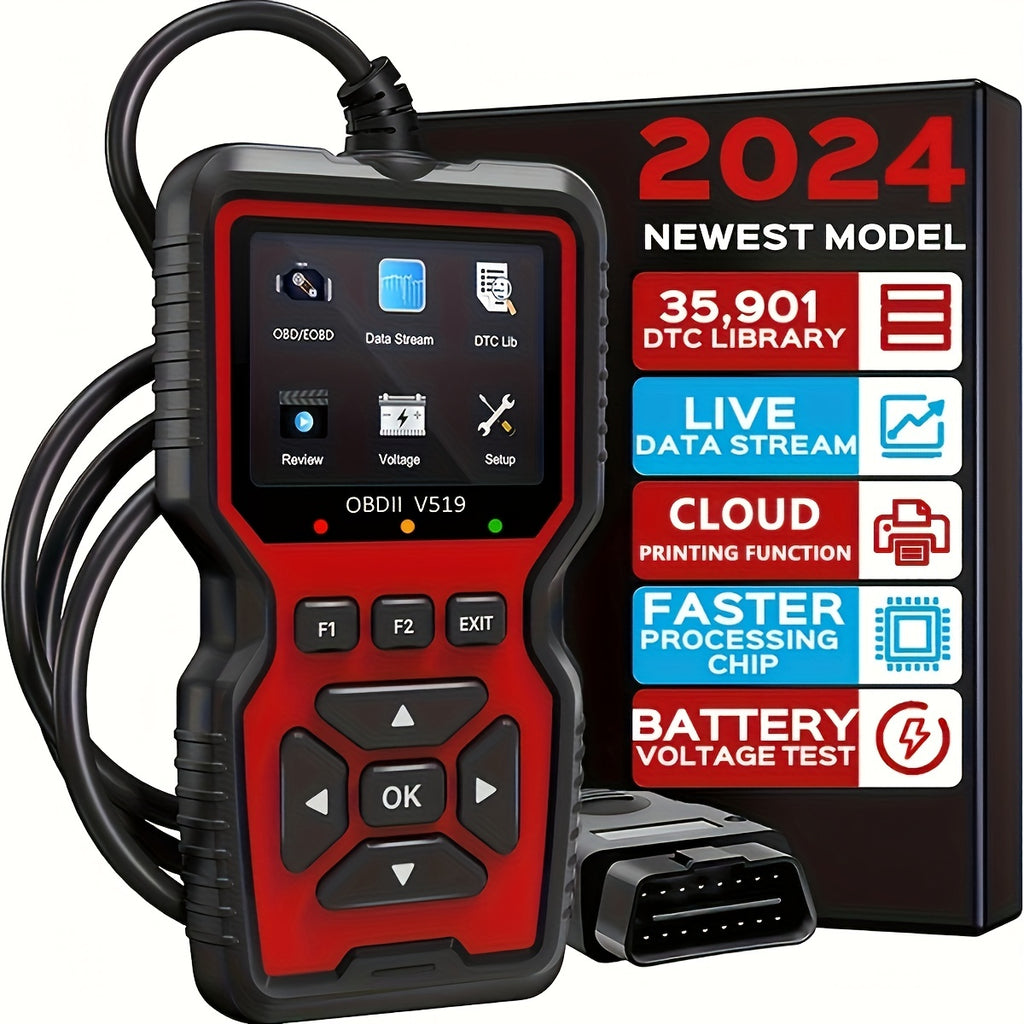 OBD2 Diagnostic Scanner V519 - Advanced Car Fault Code Reader, Universal Vehicle Engine System Analyzer, Plug and Play USB, No Battery Required, Resin Material - Instant OBD II Error Detection & Comprehensive Auto Diagnostic