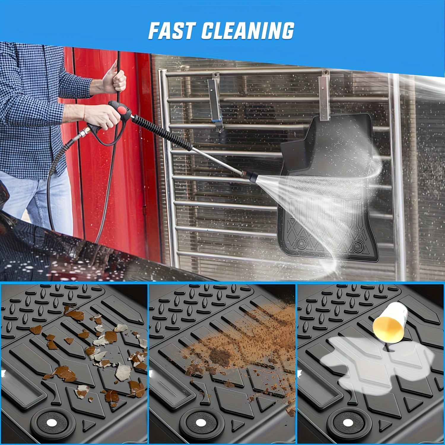 [TPE Floor Mats] Heavy Duty TPE Floor Liners | Non-Slip Textured Surface, All-Weather Protection, Easy to Clean Car Floor Mats for DODGE Charger RWD 2011-2023 & 300 RWD 2011-2023