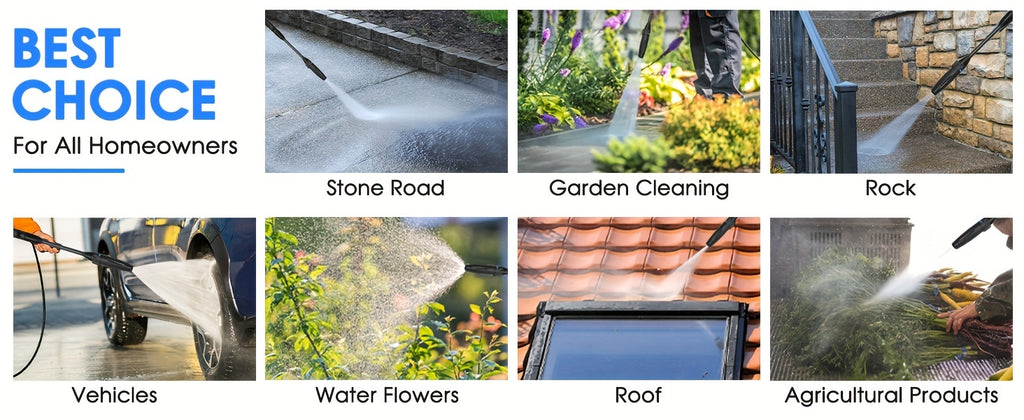 Power Washer, H4800 Pressure Washer 1800W Electric High Pressure Washer Professional Car Washer Cleaner Machine With With All-in-one Adjustable Nozzle & Hose For Patio Garden Yard Vehicle