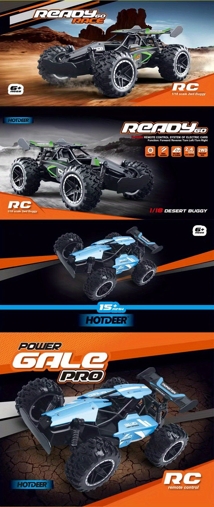 1:18 Scale High-Speed RC Car-15KM/H Drifting Action-Shockproof Rubber Tires-Ideal For Christmas/Halloween/Thanksgiving