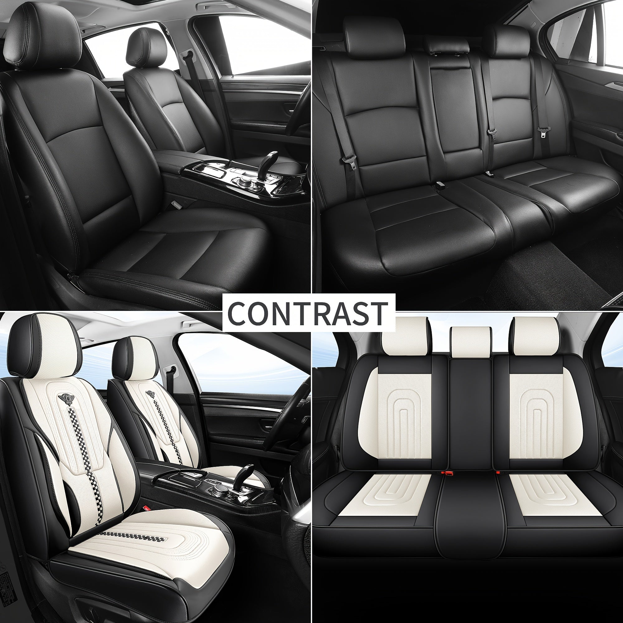 Red Rain PU Leather Car Seat Cover Breathable Universal Car Seat Covers For Front And Rear Seats 13pcs Automotive Seat Cushion Cover Fit Car Truck SUV Van