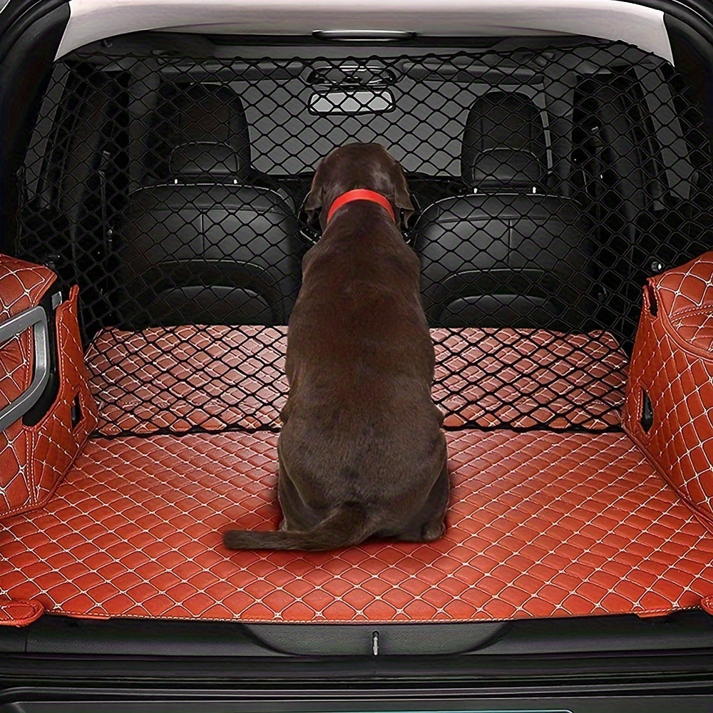 Durable Universal Fit RV HERO Car Trunk Barrier for Dogs - Elastic Pet Safety Fence with Plastic Vehicle Isolation Net for Pet Protection