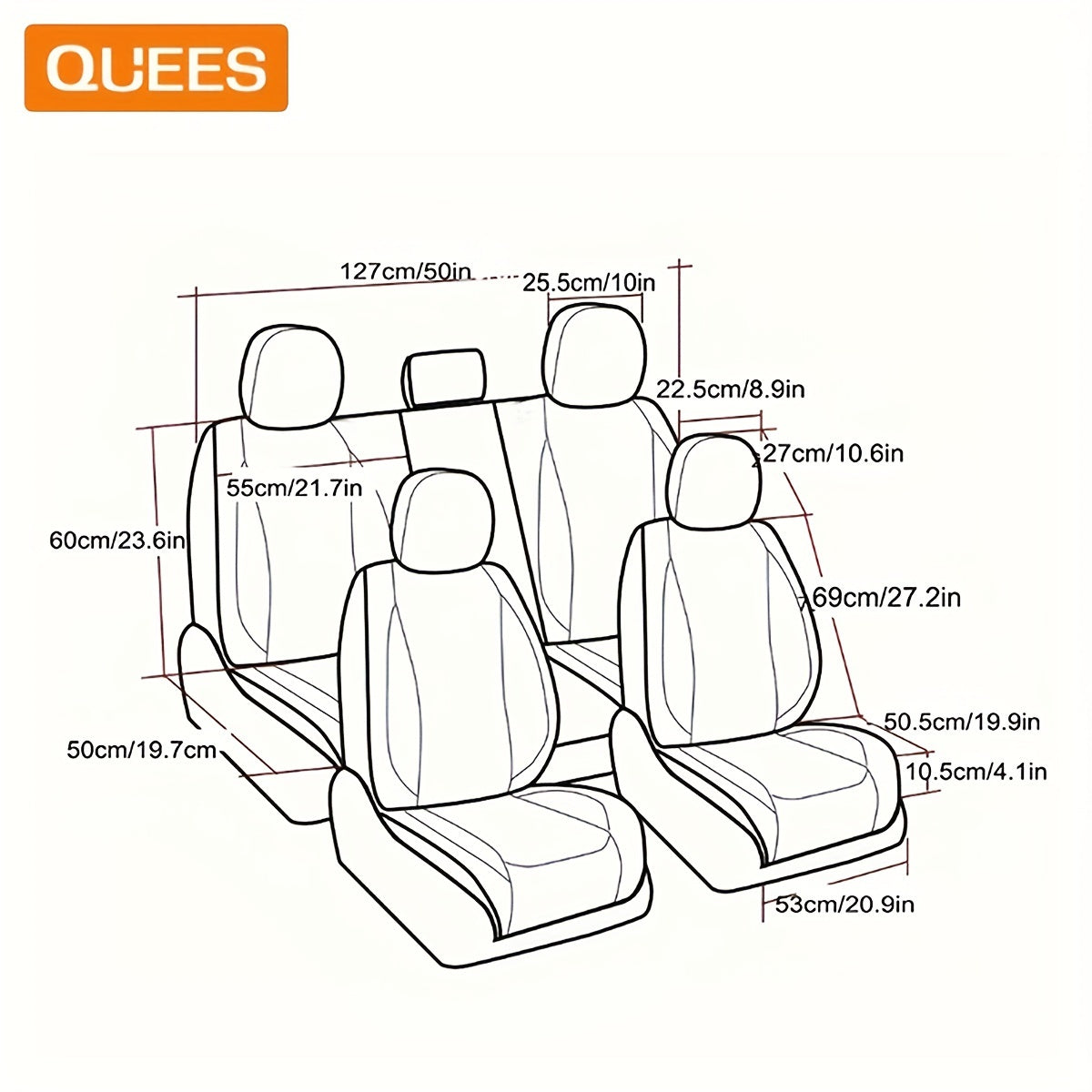 Full Set Seat Covers - Linen Seat Cover Front and Rear Seat Cushion Universal for SUVs and Trucks