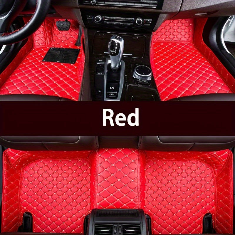Waterproof & Durable PU Leather Car Floor Mats for ORA Funky Cat GT/2022 - Custom Fit, Stylish Checkered Design, Easy to Clean