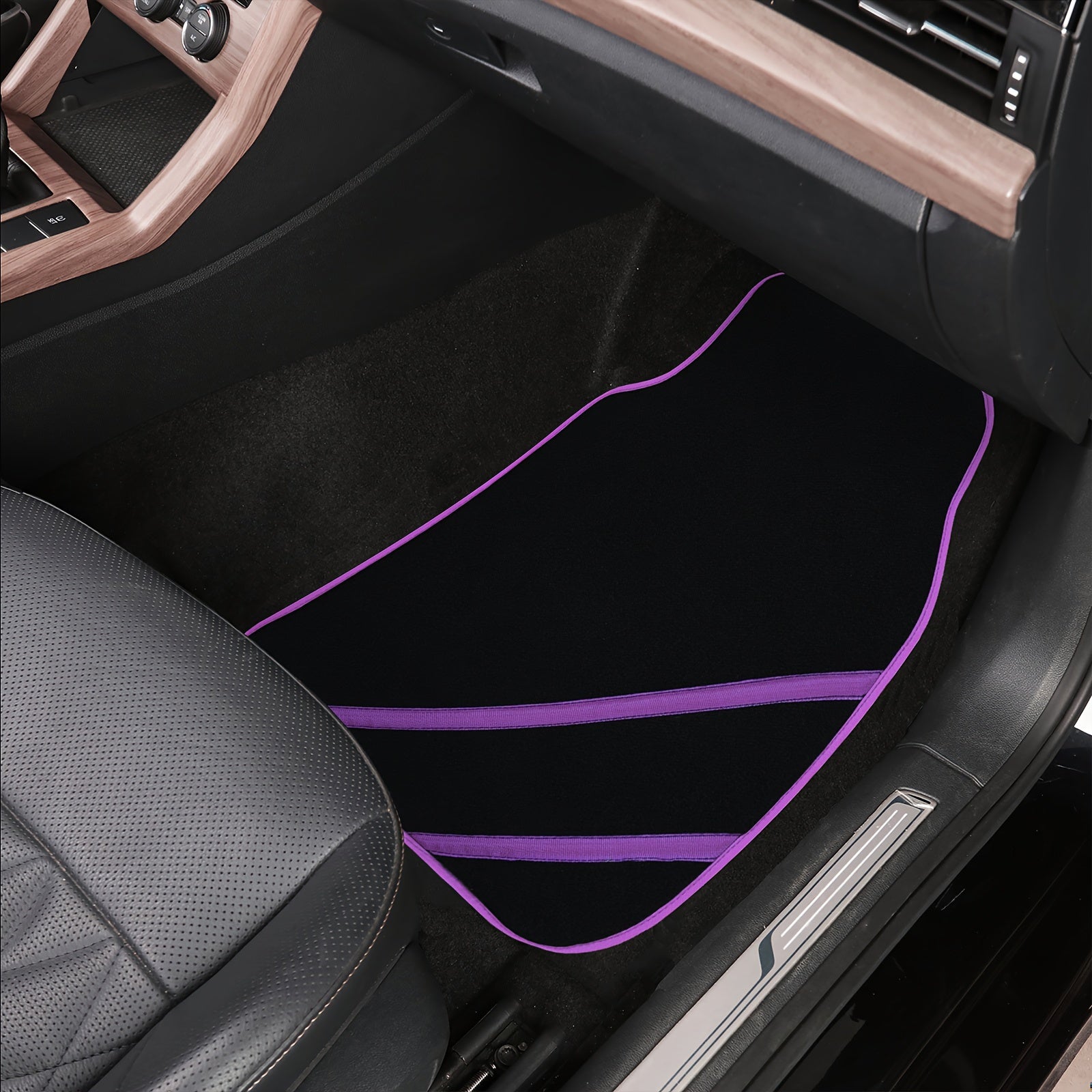 4pcs Universal Anti-Slip Car Floor Mats Set, High-Durability Foot Pads for Front & Rear Seats, All-Season Vehicle Interior Accessories, Fits Most Cars