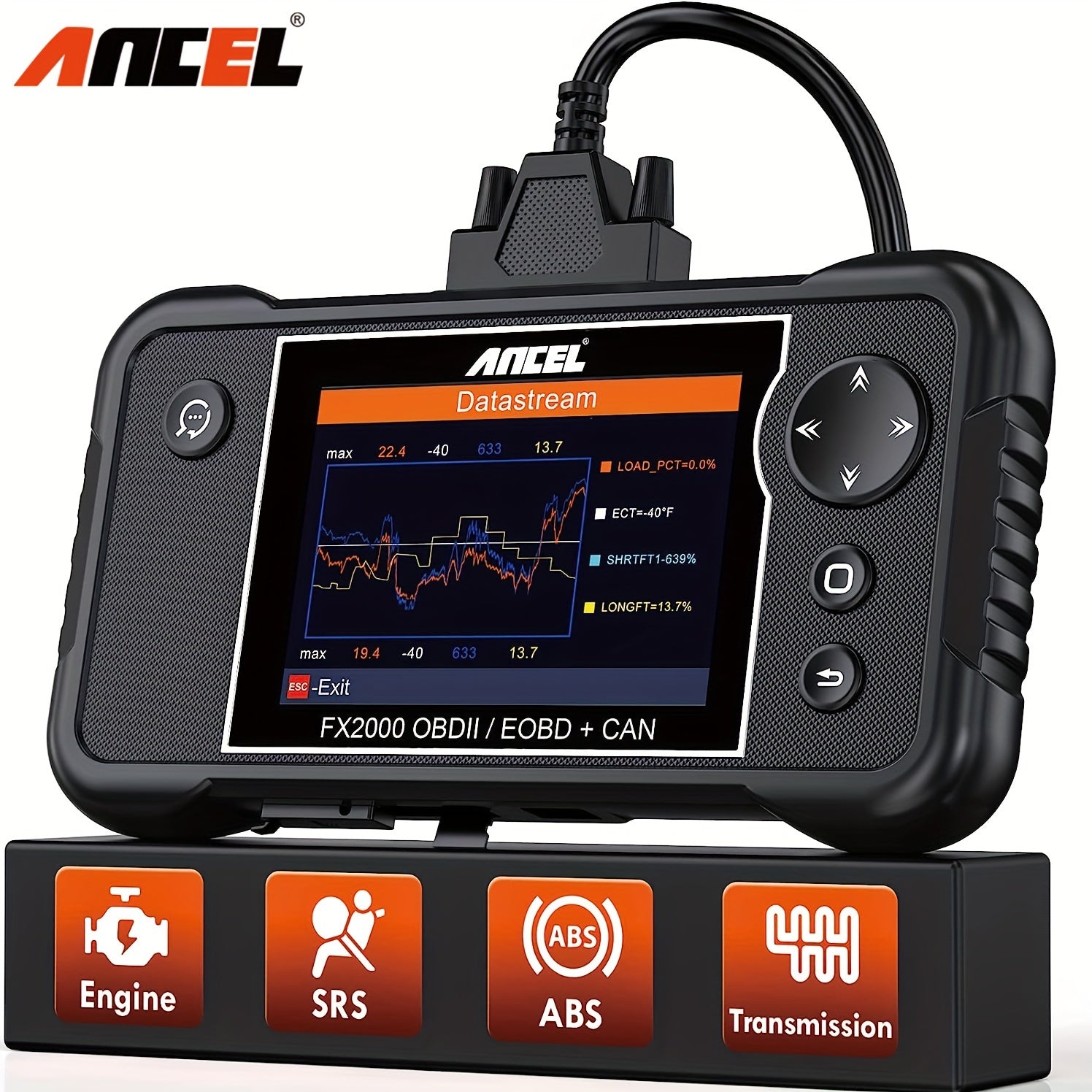 Professional FX2000 OBD2 Scanner: Comprehensive Vehicle Diagnostic Tool for ABS, SRS, Transmission, and Airbag Systems