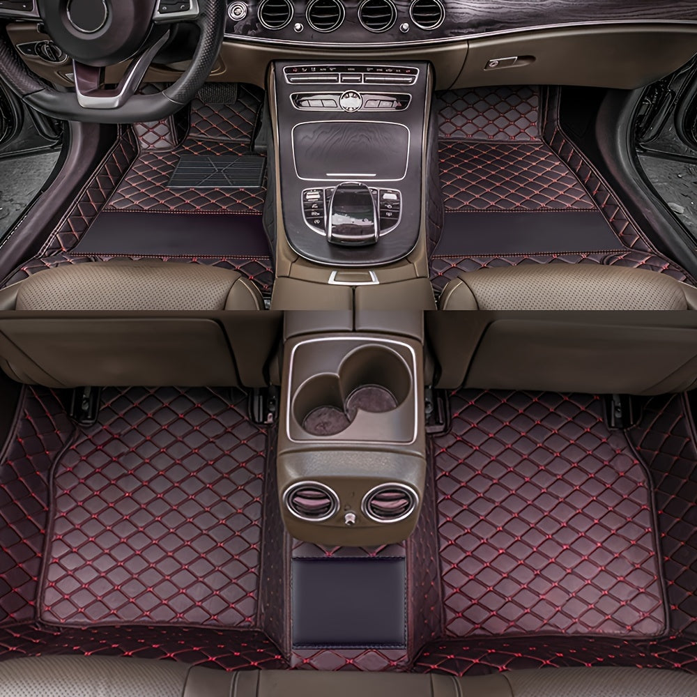 Full Set Car Floor Mats For Nissan For Rogue 2013-2020 Full Coverage All Weather Protection Waterproof Non-Slip PU Leather, Black