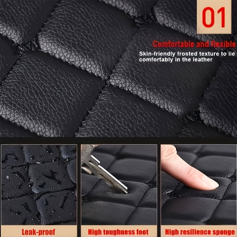 5pcs Premium Universal PU Leather Car Floor Mats Set - Anti-Slip, Easy-to-Clean, Enhanced Vehicle Interior Protection For Multiple Vehicle Models