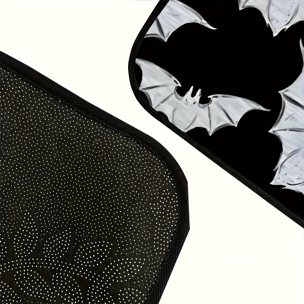4PCS Durable Polyester Bat Pattern Car Floor Mats Set - Fit for Front & Rear Vehicle Interior Accessories