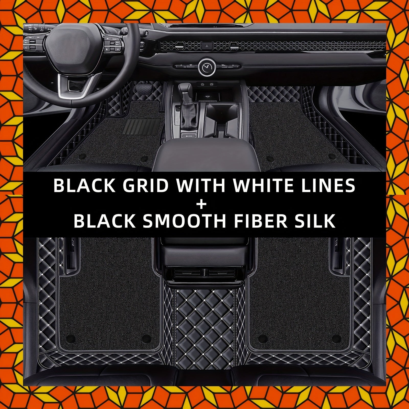 for Kia EV6 2023 PUPU LeatherPU Leathr Dual-Layer Left Hand Drive Car Floor Mats, Embroidered Lower Layer with Removable Wash Soft Upper Coverage Full Set of Three Mat Sets Fits Tightly to Vehicle Model Detachably Layered for