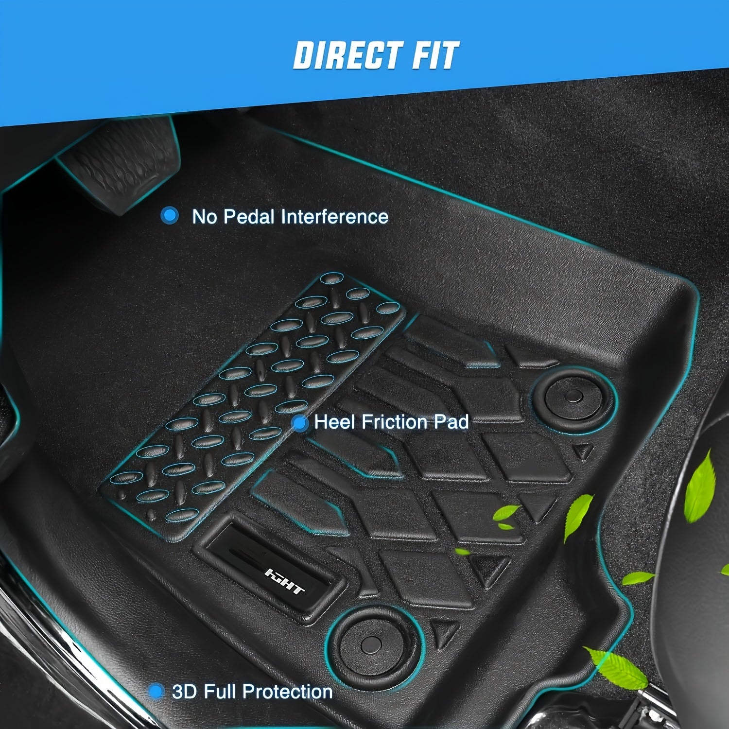 [TPE Floor Mats] Heavy Duty TPE Floor Liners | Non-Slip Textured Surface, All-Weather Protection, Easy to Clean Car Floor Mats for DODGE Charger RWD 2011-2023 & 300 RWD 2011-2023