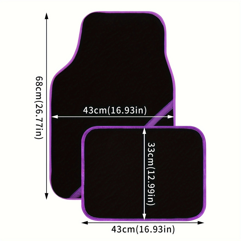 4pcs Universal Anti-Slip Car Floor Mats Set, High-Durability Foot Pads for Front & Rear Seats, All-Season Vehicle Interior Accessories, Fits Most Cars