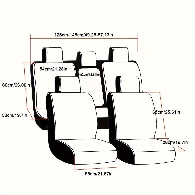 Luxury Full Faux Leather Car Seat Covers - Fit for 5-Seater Vehicles, Breathable & Stylish, All-Season Comfort