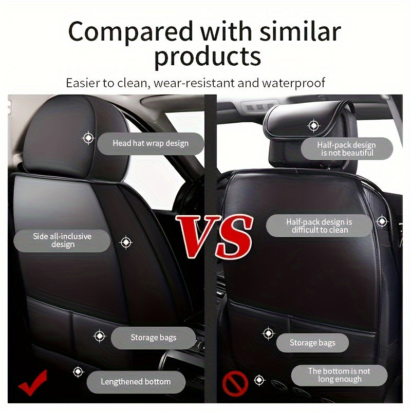 5 Seats Car Seat Cover, SUV Waterproof Set Full Set Car Seat Cushion, PU Leather Car Seat Cover, Universal Car Seat Cover Full Set