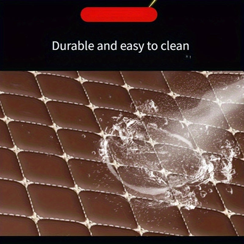 Universal Fit 4-Piece Car Floor Mats Set - Durable PVC Leather Embroidered Vehicle Foot Pads, Waterproof and Wear-Resistant Auto Floor Liners