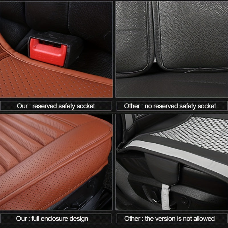 Breathable PU Leather Auto Seat Cushion Protector Anti Slip Car Seat Cover Christmas Gift