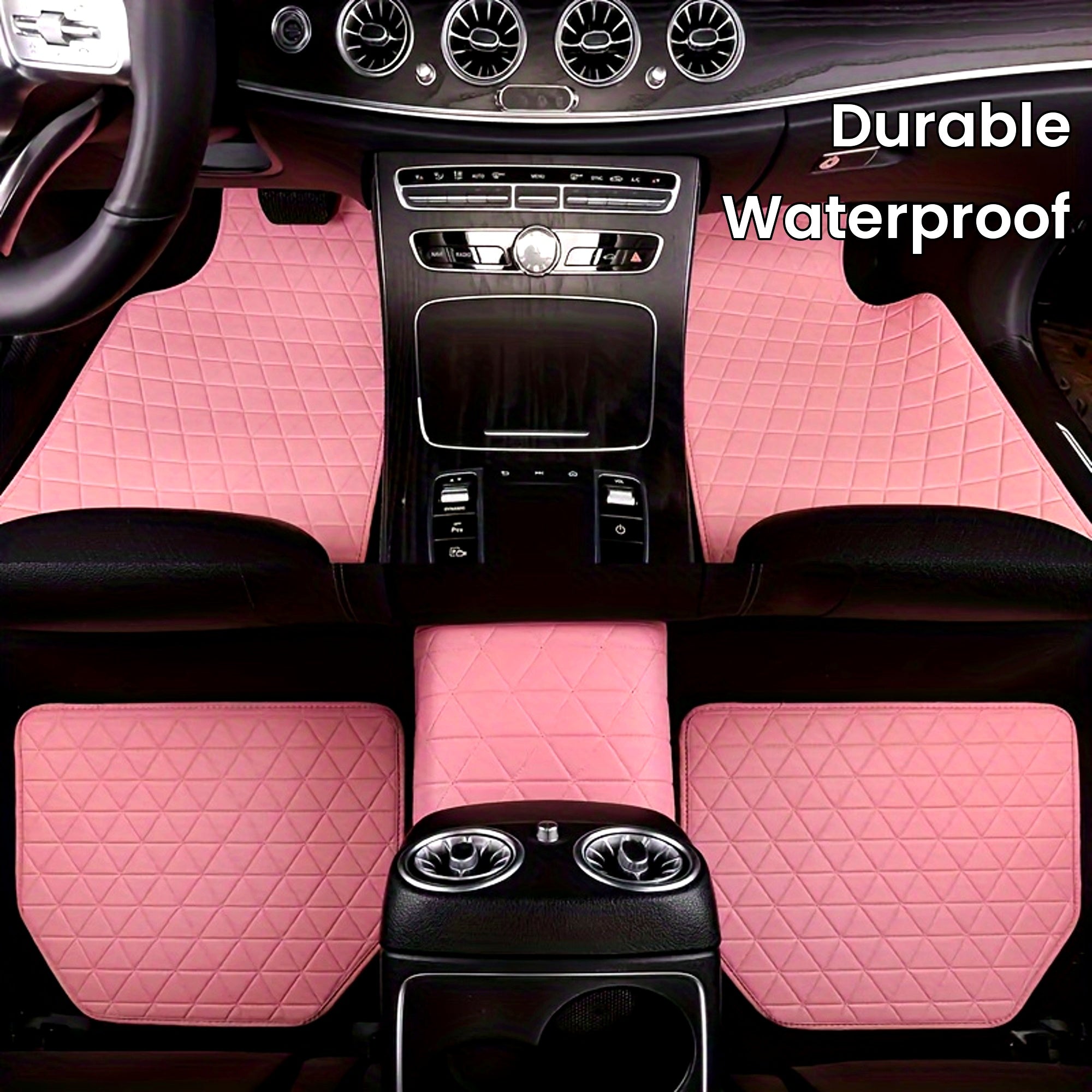 5-Piece Waterproof PU Leather Car Floor Mats Set - Durable, Stylish Simple Design for Men & Women - All-Weather Protection, Easy Clean, Enhance Car Interior Decor