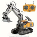11-Channel Remote Control Alloy Excavator - Construction Vehicle Toy with High-Tech Engineering Design, Plastic Body, and Electronic Functions for Kids - Perfect Holiday Gift for Children