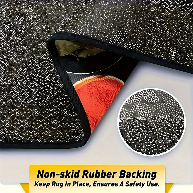 4-Piece Universal Fit Eagle & American Flag Car Floor Mats Set - Durable, Absorbent, Non-Slip, Washable Polyester Mats for Cars, SUVs, Trucks, and Vans - All-Season Protection