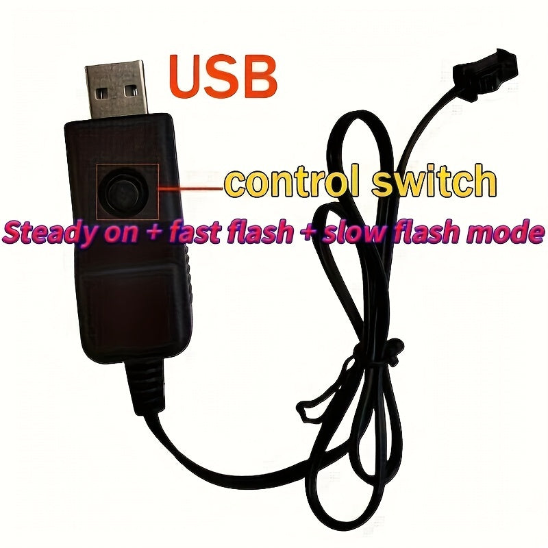 Flexible 200cm/79inch LED Strip Automobile Atmosphere Lamp - Car Interior Lighting Decoration Garland Wire Rope Tube Line Neon Light USB Drive