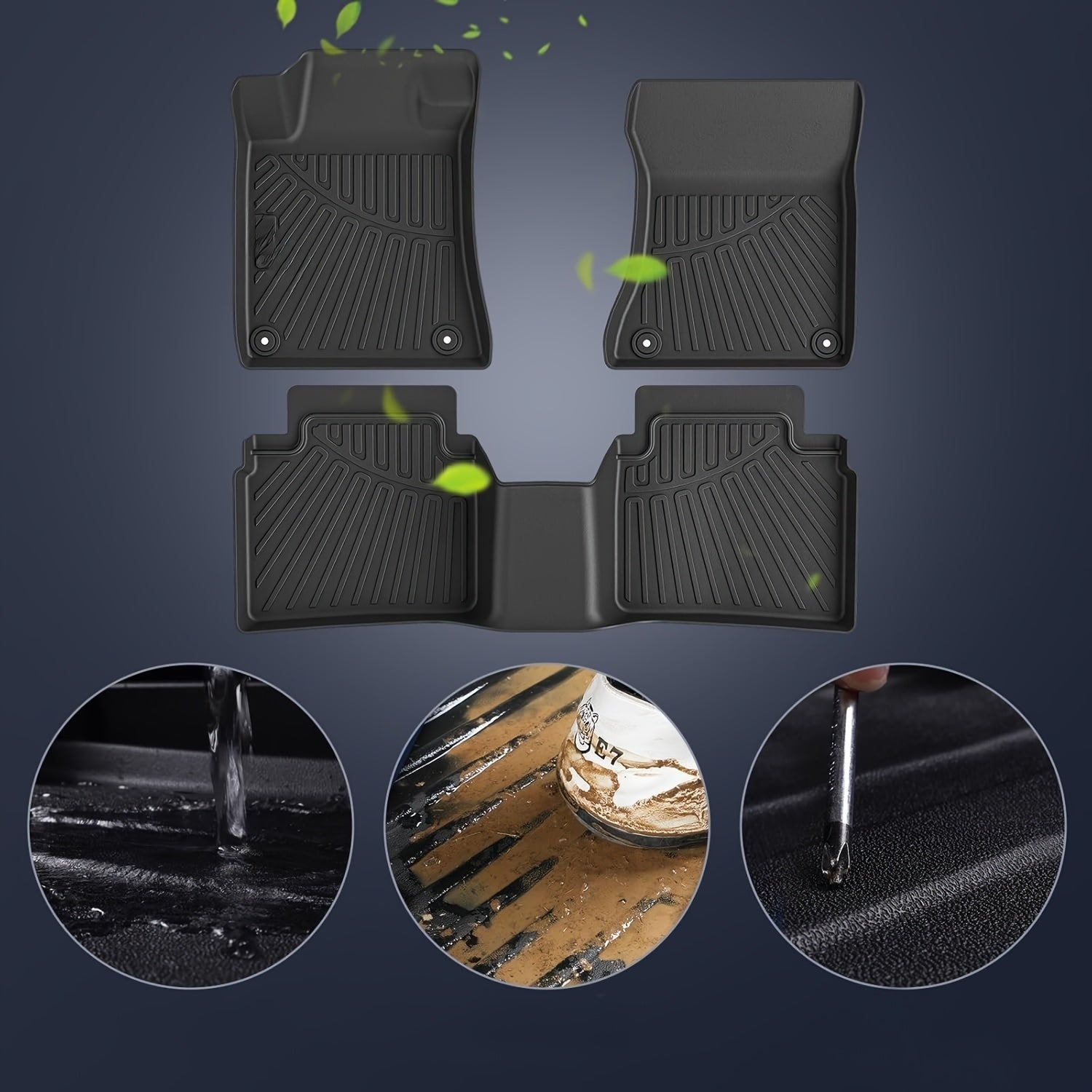 Floor Mats & Big Cargo Liners Compatible for KIA EV9 2024. All Weather 3 Rows Anti- Slip TPE Mat- Black. (6- Seats), Vehicle Floor Protection, Cargo Area Cover, Customfit Liner, Durable Floor Covering, Easyclean Mats, High Qu