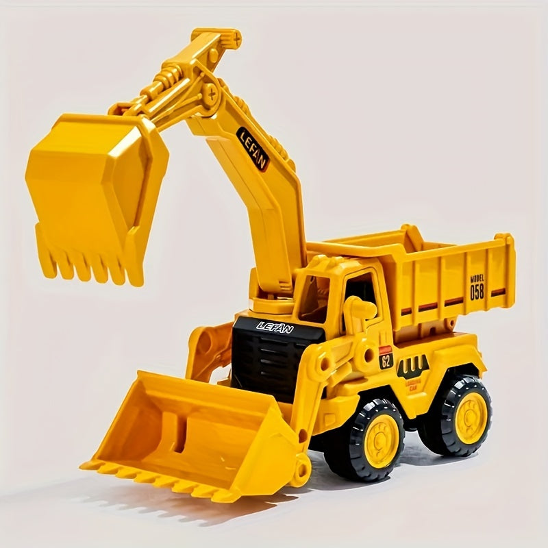 High Quality Three In One Inertia Engineering Vehicle Simulation - Multifunctional Excavator, Bulldozer, Tipper Truck Toy - Back to School New Semester Birthday Gift