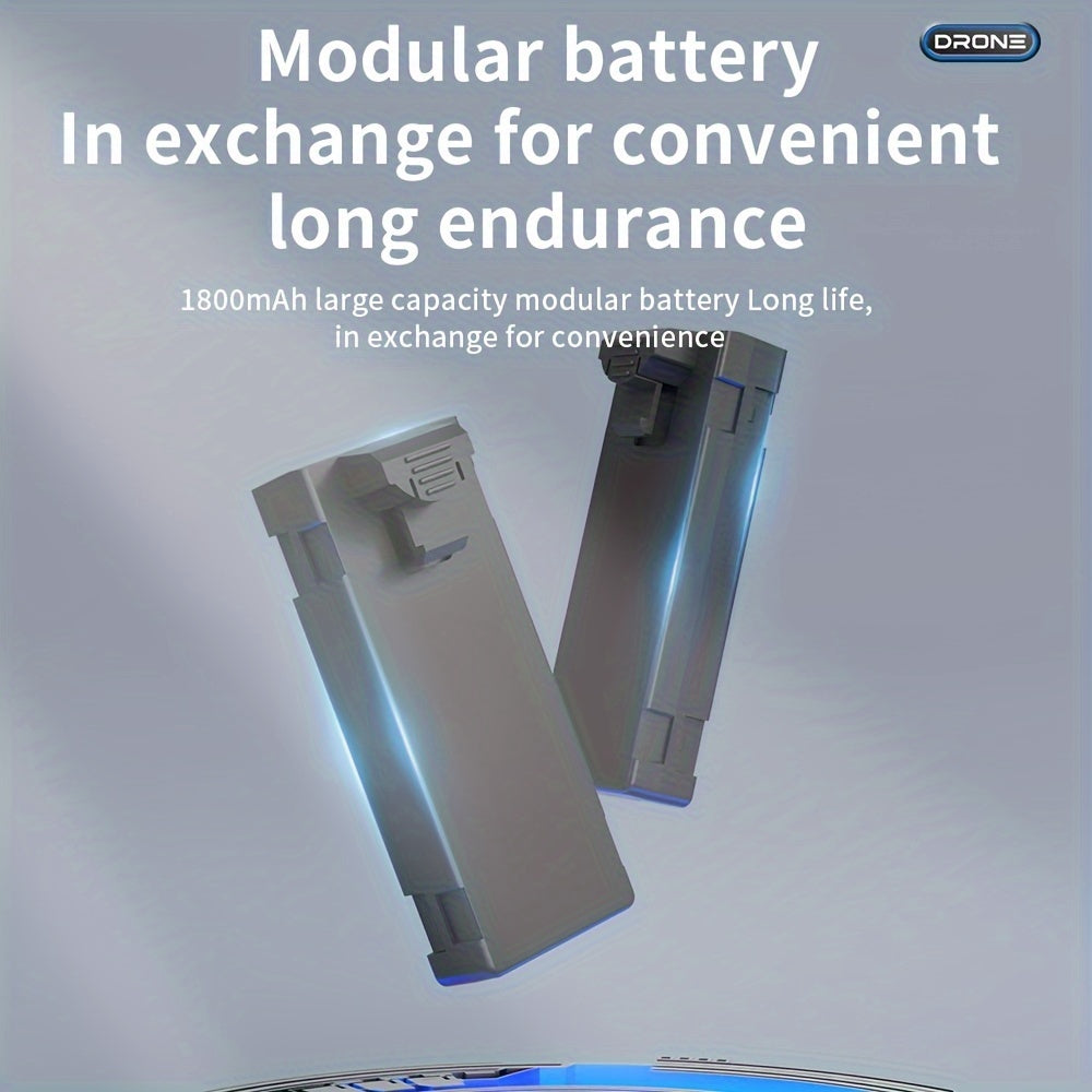 Intelligent aerial drone E88 single camera with dual batteries and replacement blades, equipped with protective frame and quadcopter, wireless connection, mobile phone remote control of unmanned aerial vehicle, aerial camera,