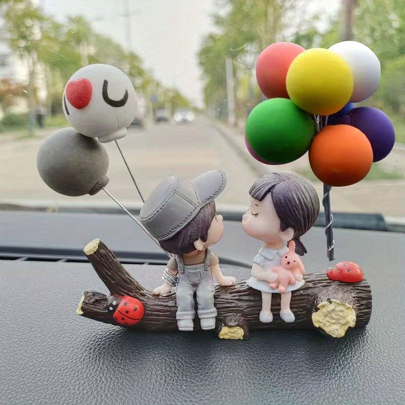 Cartoon Tree Fork Lovers Car Interior Decoration Confession Balloon for Car Lovers