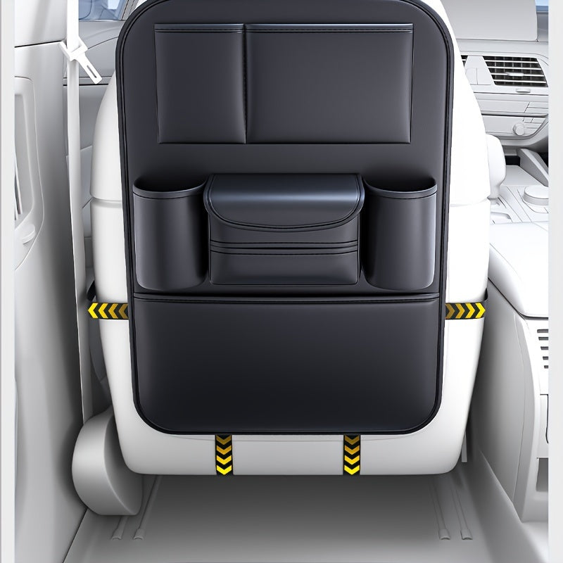 1 Piece PU Leather Universal Car Seat Back Storage Bag - Large Capacity Multifunctional Pocket with Rear Storage for Organizing Essentials