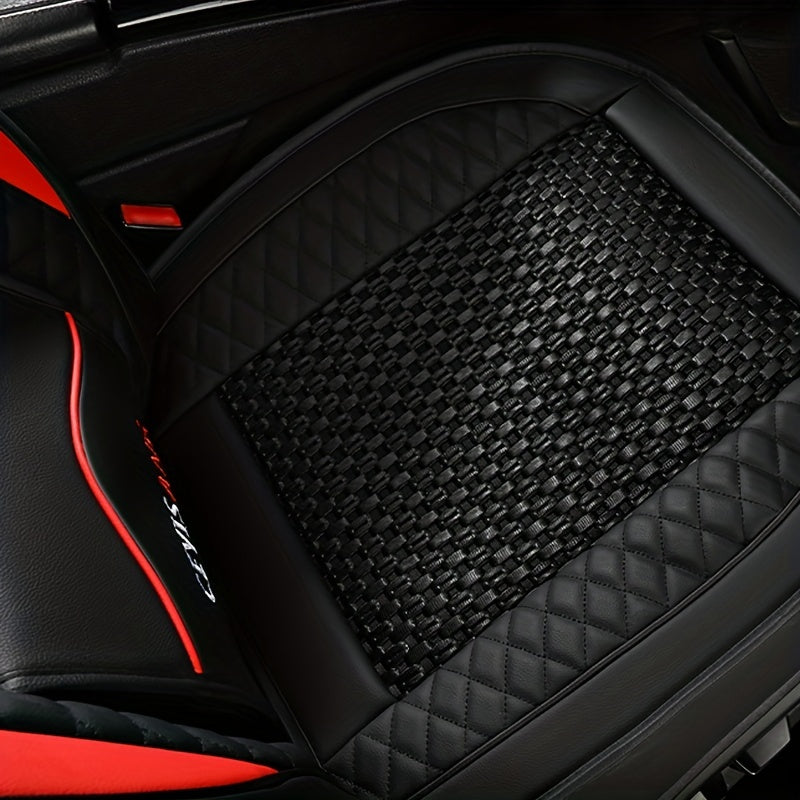 Universal Motors Car Seat Cover Ice Silk PU Leather Waist Cushion Anti Slip And Breathable 1Pcs Durable InteriorAuto Accessories