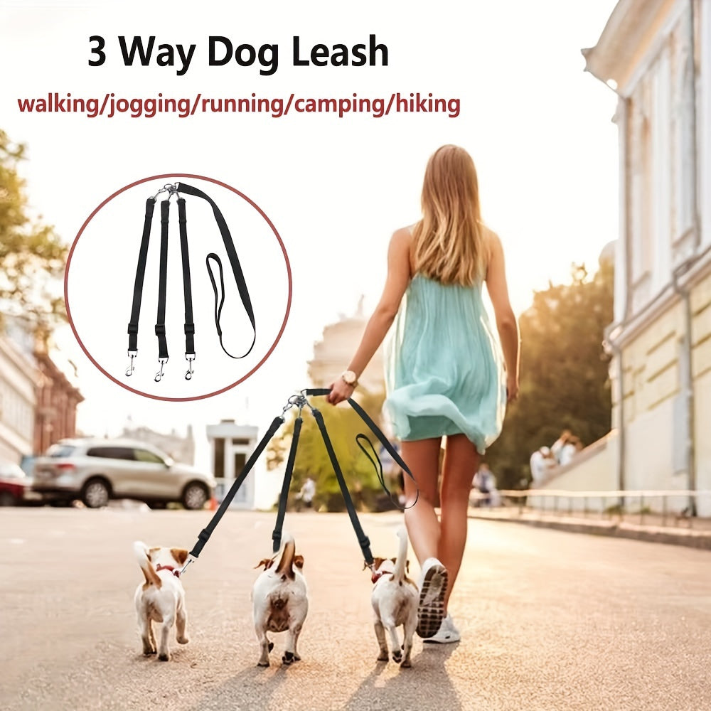 Adjustable No-Pull Dog Leash Suitable for Outdoor Walking & Car Travel - 3-Way Car Seat Belt Harness for Dogs, for Hiking, Camping, Vehicle Rides