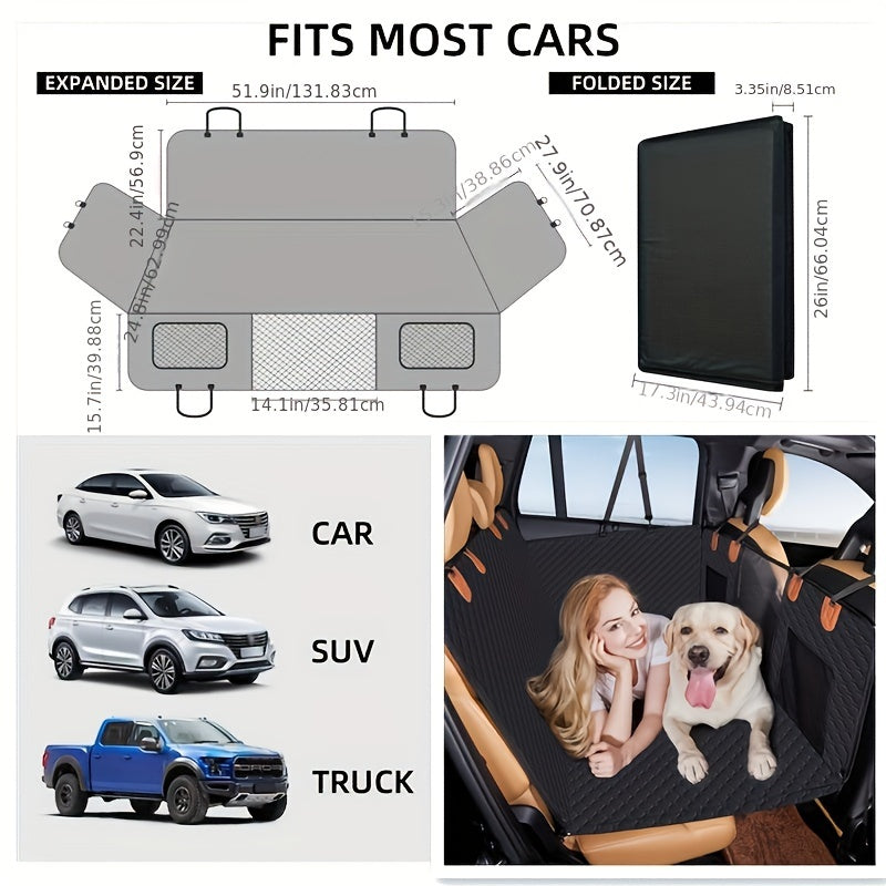 Ultimate Heavy-Duty Dog Car Seat Protector - Scratch-Resistant, Nonslip, Ultra-Durable & Soft Cushion for Full Back Seat Coverage - Perfect for Cars, SUVs, and Trucks