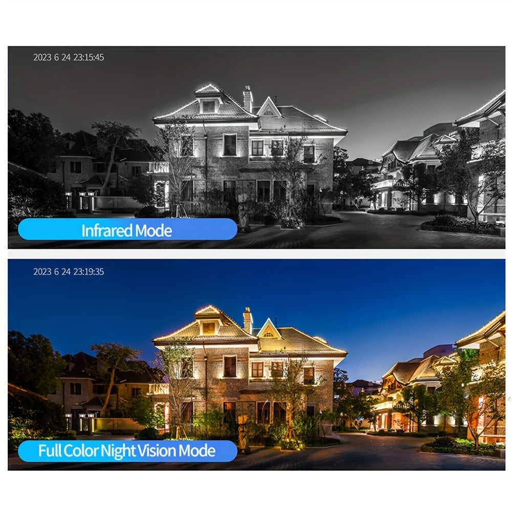 Solar Security Camera Wireless Outdoor System, 3K/4MP Battery Powered WiFi Camera for Home Security, Panoramic PTZ, Auto Tracking, Human/Vehicle Detection, Night Vision, Spotlights, 2-Way Talk