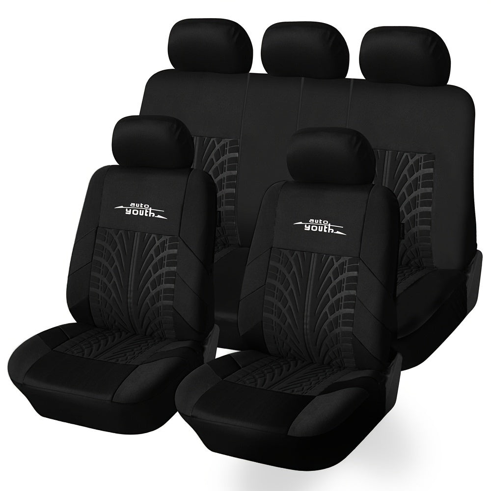 Fashion Tire Track Detail Style Universal Car Seat Covers Fits Most Brand Vehicle
