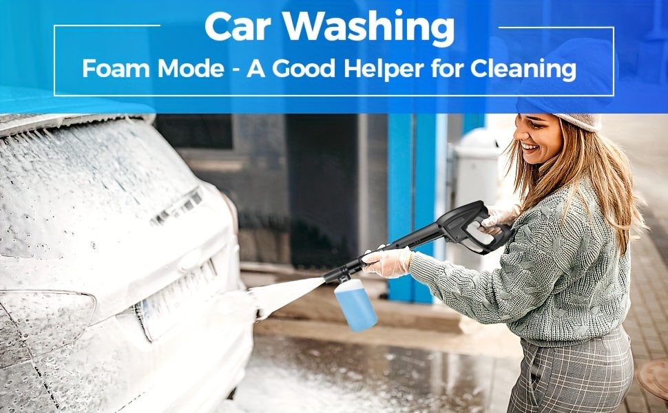 Power Washer, H4800 Pressure Washer 1800W Electric High Pressure Washer Professional Car Washer Cleaner Machine With With All-in-one Adjustable Nozzle & Hose For Patio Garden Yard Vehicle