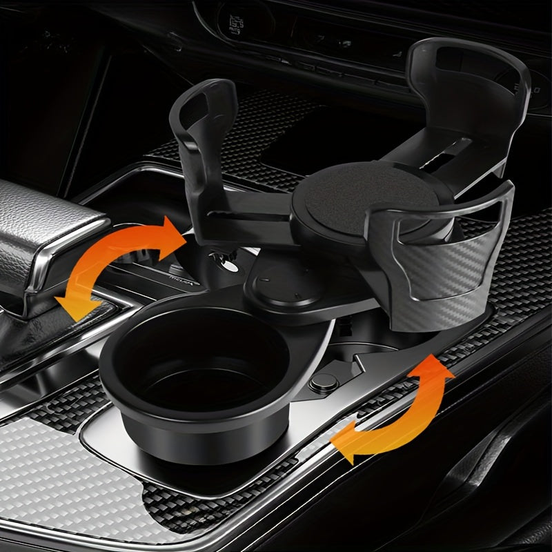 360 Rotating Adjustable Car Cup Holder with Smartphone Holder, Essential Oil Diffuser, and Extra Storage - Durable ABS Material - Multifunctional Vehicle Organizer