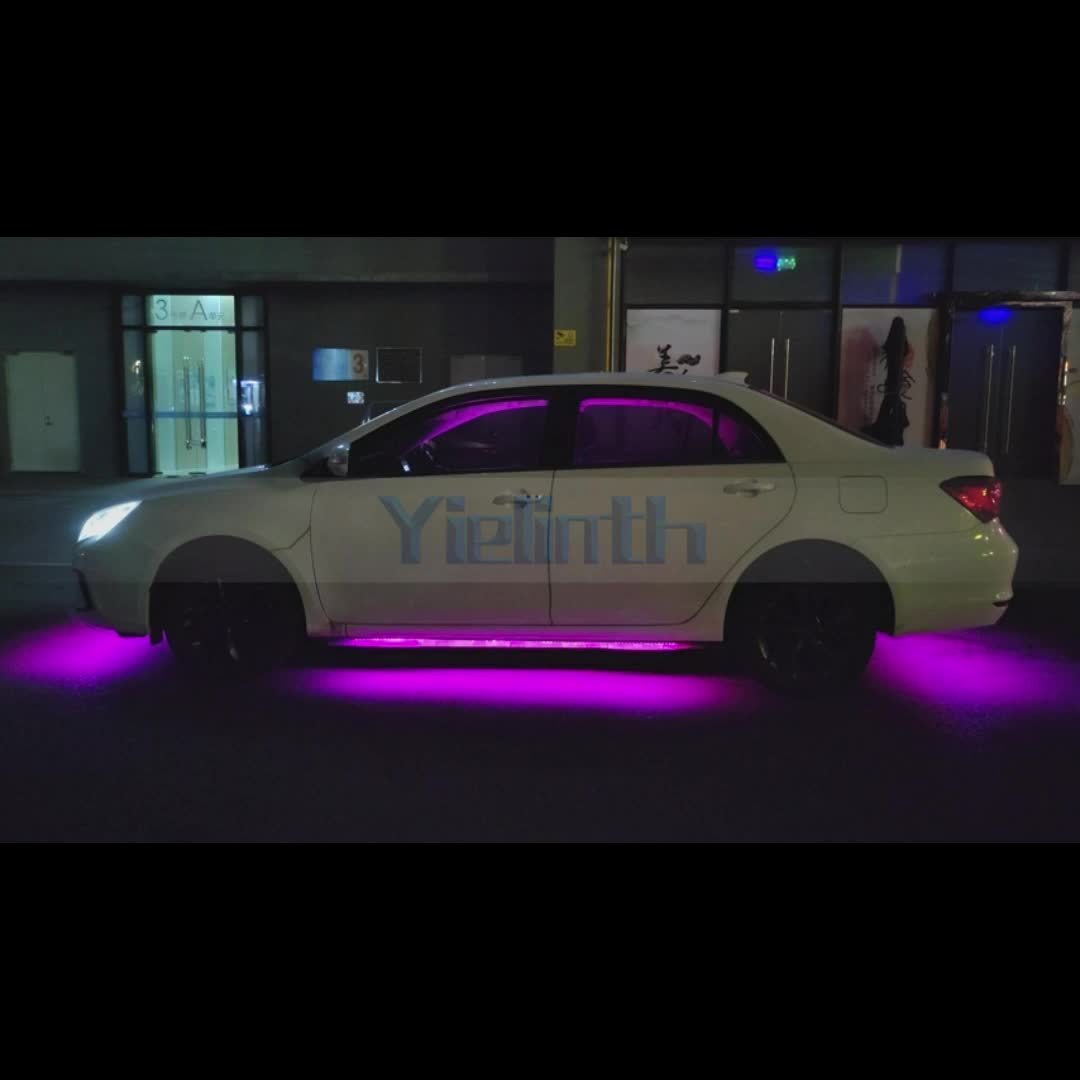 Wireless 4PCS RGB Car Underglow Lighting Kit - Music Sync, Durable Build, Remote Control for Vehicle Ambiance Enhancement