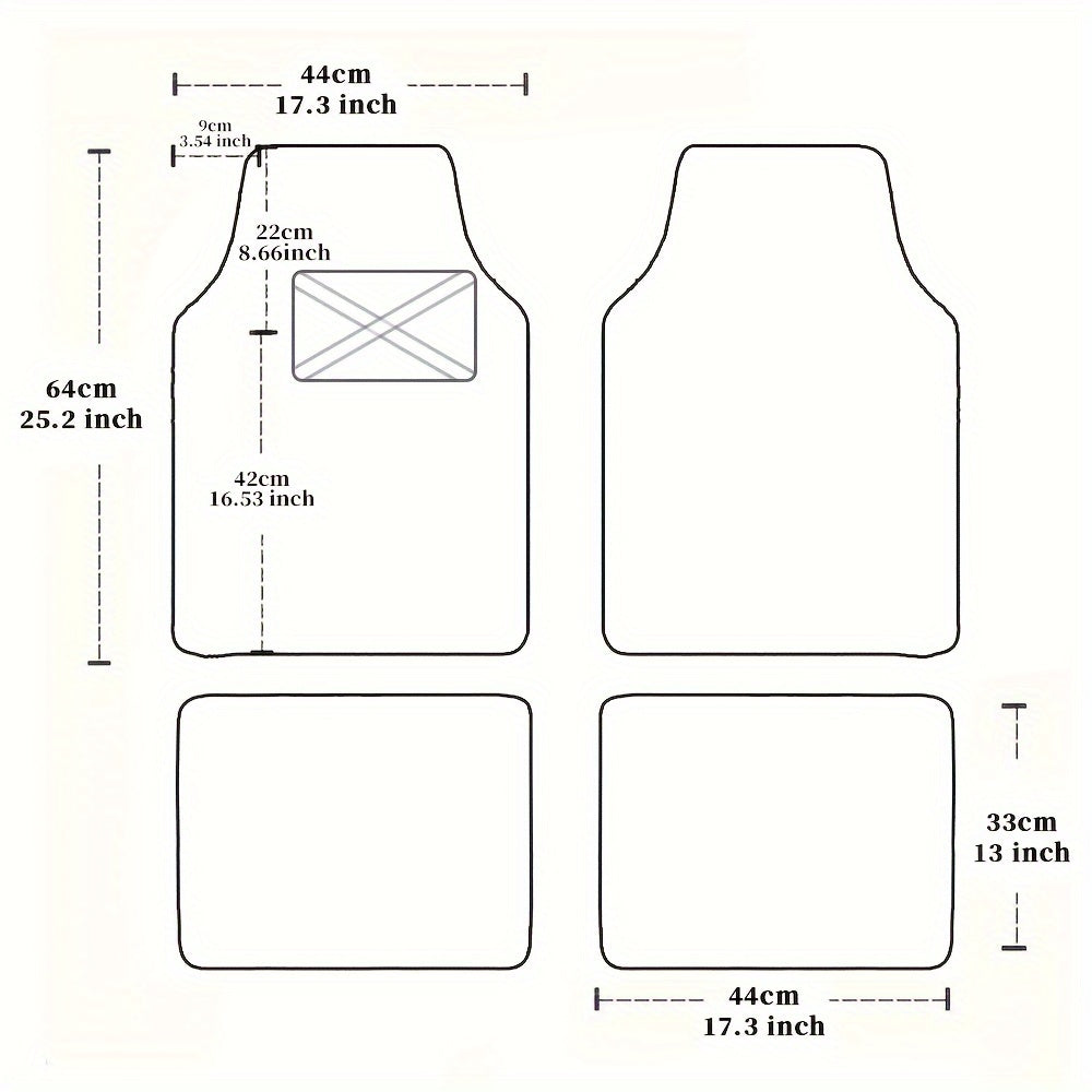 Muchkey Universal Fit Automotive Floor Mats fits Most Cars, SUVs, and Trucks, Colorful Outline Design Full Set Floor Liners