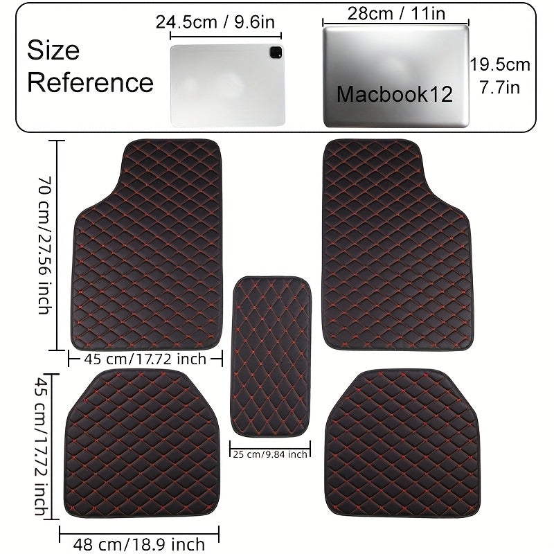 5pcs Luxury  Floor Mats, All-Season, All-Weather Protection, Easy to Clean, Non-Slip, for Vehicle Interior Care, Fits Sedans, Trucks, SUVs
